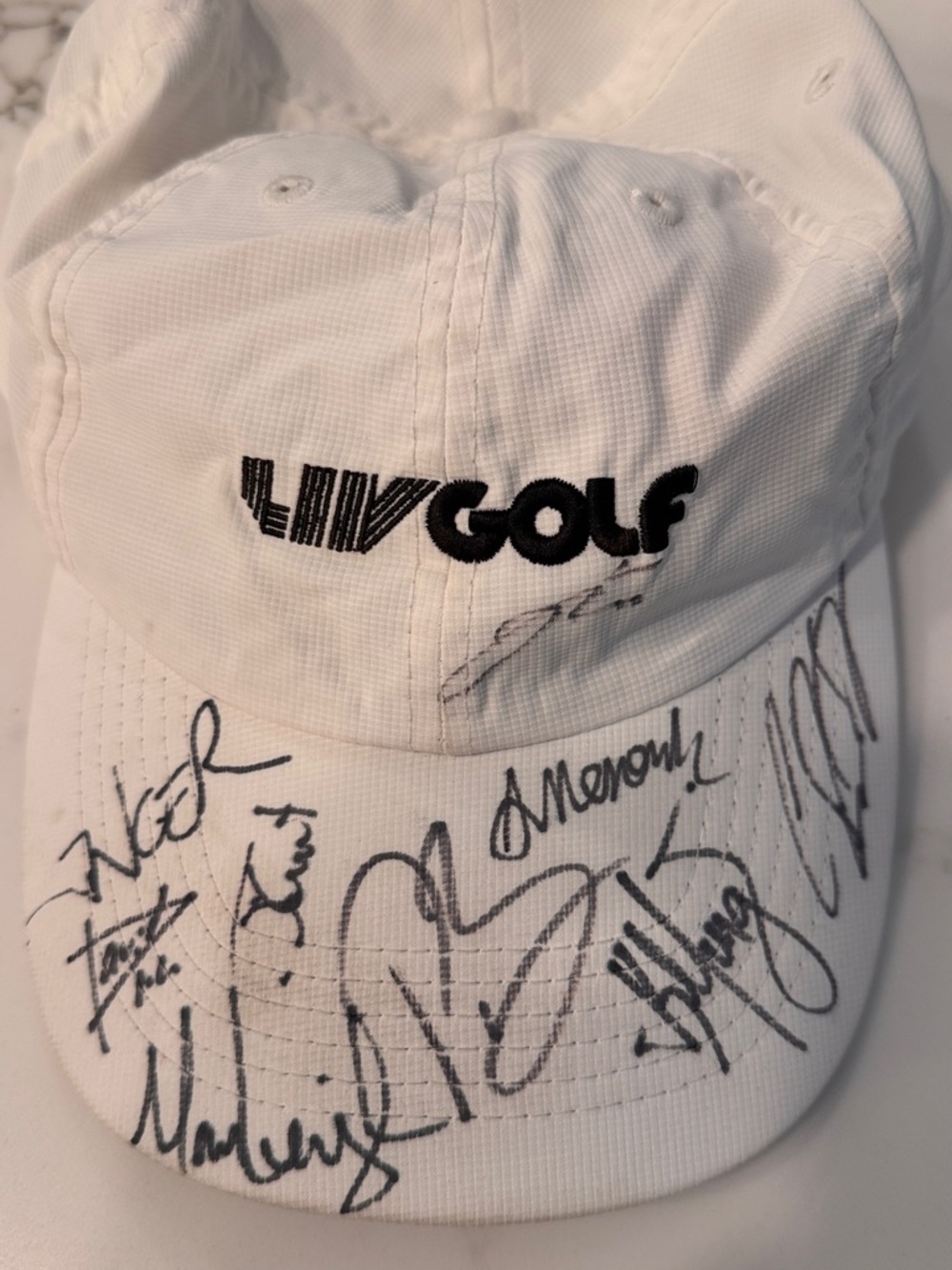 LIV Golf White Autographed Cap collectible